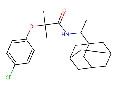 N-[1-(1-adamantyl)ethyl]-2-(4-chlorophenoxy)-2-methylpropanamide structure