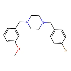 1-[(4-Bromophenyl)methyl]-4-[(3-methoxyphenyl)methyl]piperazine structure