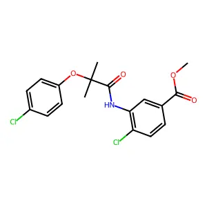 Methyl 4-chloro-3-[[2-(4-chlorophenoxy)-2-methylpropanoyl]amino]benzoate structure
