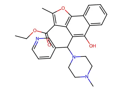 ethyl 5-hydroxy-2-methyl-4-((4-methylpiperazin-1-yl)(pyridin-3-yl)methyl)naphtho[1,2-b]furan-3-carboxylate structure