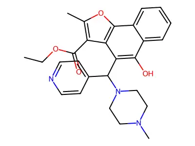 ethyl 5-hydroxy-2-methyl-4-[(4-methylpiperazin-1-yl)(pyridin-4-yl)methyl]naphtho[1,2-b]furan-3-carboxylate structure