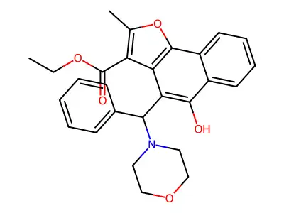 ethyl 5-hydroxy-2-methyl-4-[(morpholin-4-yl)(phenyl)methyl]naphtho[1,2-b]furan-3-carboxylate structure