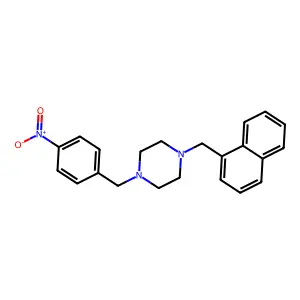 1-(Naphthalen-1-ylmethyl)-4-[(4-nitrophenyl)methyl]piperazine structure