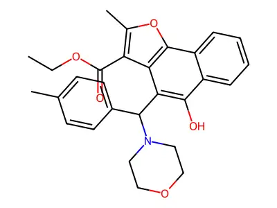 ethyl 5-hydroxy-2-methyl-4-[(4-methylphenyl)(morpholin-4-yl)methyl]naphtho[1,2-b]furan-3-carboxylate structure