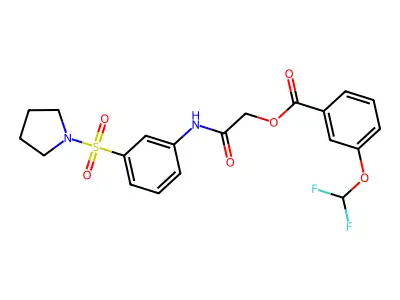 [2-Oxo-2-(3-pyrrolidin-1-ylsulfonylanilino)ethyl] 3-(difluoromethoxy)benzoate structure
