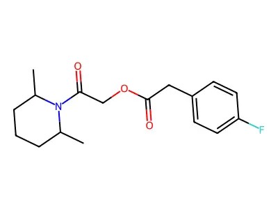 [2-(2,6-Dimethylpiperidin-1-yl)-2-oxoethyl] 2-(4-fluorophenyl)acetate structure