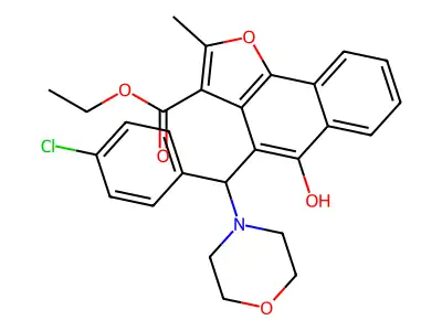 ethyl 4-[(4-chlorophenyl)(morpholin-4-yl)methyl]-5-hydroxy-2-methylnaphtho[1,2-b]furan-3-carboxylate structure