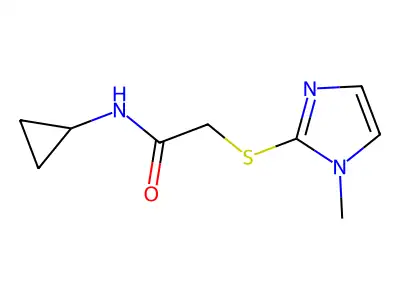 N-cyclopropyl-2-[(1-methyl-1H-imidazol-2-yl)sulfanyl]acetamide structure