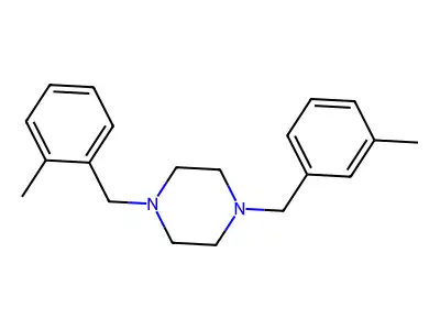 1-[(2-Methylphenyl)methyl]-4-[(3-methylphenyl)methyl]piperazine structure