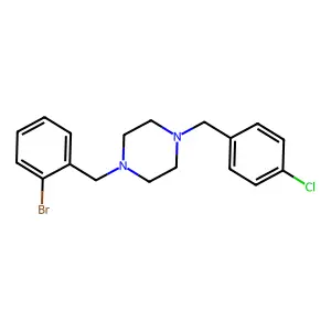 1-[(2-Bromophenyl)methyl]-4-[(4-chlorophenyl)methyl]piperazine structure