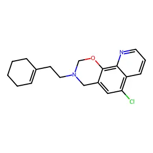 6-Chloro-3-[2-(cyclohexen-1-yl)ethyl]-2,4-dihydropyrido[3,2-h][1,3]benzoxazine structure