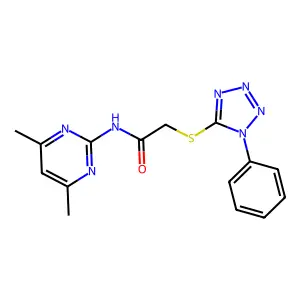 N-(4,6-dimethylpyrimidin-2-yl)-2-(1-phenyltetrazol-5-yl)sulfanylacetamide structure