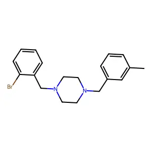 1-[(2-Bromophenyl)methyl]-4-[(3-methylphenyl)methyl]piperazine structure