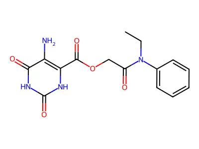 [2-(N-ethylanilino)-2-oxoethyl] 5-amino-2,4-dioxo-1H-pyrimidine-6-carboxylate structure