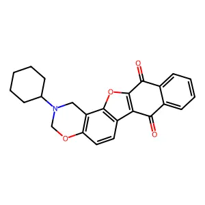 2-cyclohexyl-2,3-dihydro-1H-naphtho[2',3':2,3]benzofuro[7,6-e][1,3]oxazine-7,12-dione structure