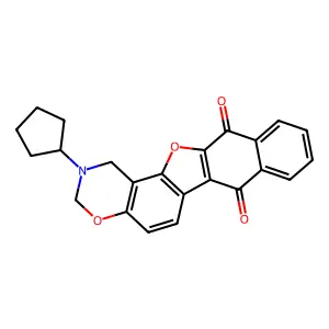2-cyclopentyl-2,3-dihydro-1H-naphtho[2',3':2,3]benzofuro[7,6-e][1,3]oxazine-7,12-dione structure