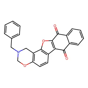 2-benzyl-2,3-dihydro-1H-naphtho[2',3':2,3]benzofuro[7,6-e][1,3]oxazine-7,12-dione structure