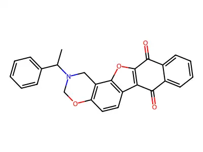 2-(1-phenylethyl)-2,3-dihydro-1H-naphtho[2',3':2,3]benzofuro[7,6-e][1,3]oxazine-7,12-dione structure