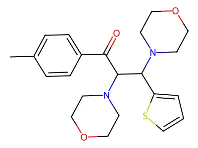 1-(4-Methylphenyl)-2,3-dimorpholin-4-yl-3-(2-thienyl)propan-1-one structure