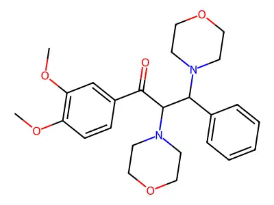 1-(3,4-Dimethoxyphenyl)-2,3-dimorpholino-3-phenylpropan-1-one structure