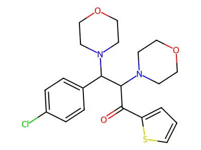 3-(4-Chlorophenyl)-2,3-dimorpholino-1-(thiophen-2-yl)propan-1-one structure