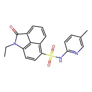 1-ethyl-N-(5-methylpyridin-2-yl)-2-oxo-1,2-dihydrobenzo[cd]indole-6-sulfonamide structure