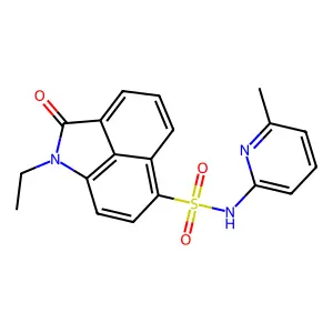 1-ethyl-N-(6-methylpyridin-2-yl)-2-oxo-1,2-dihydrobenzo[cd]indole-6-sulfonamide structure
