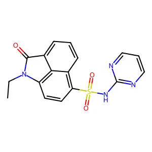 1-ethyl-2-oxo-N-(pyrimidin-2-yl)-1,2-dihydrobenzo[cd]indole-6-sulfonamide structure