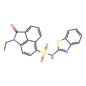 N-(1,3-benzothiazol-2-yl)-1-ethyl-2-oxo-1,2-dihydrobenzo[cd]indole-6-sulfonamide structure