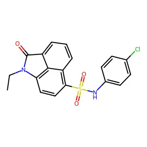 N-(4-chlorophenyl)-1-ethyl-2-oxo-1,2-dihydrobenzo[cd]indole-6-sulfonamide structure