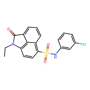 N-(3-chlorophenyl)-1-ethyl-2-oxo-1,2-dihydrobenzo[cd]indole-6-sulfonamide structure