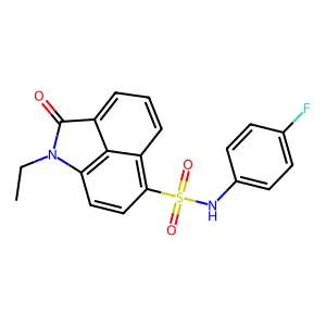 1-ethyl-N-(4-fluorophenyl)-2-oxo-1,2-dihydrobenzo[cd]indole-6-sulfonamide structure