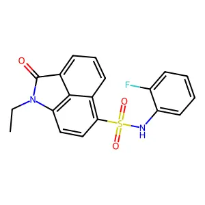 1-ethyl-N-(2-fluorophenyl)-2-oxo-1,2-dihydrobenzo[cd]indole-6-sulfonamide structure