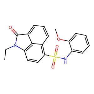 1-ethyl-N-(2-methoxyphenyl)-2-oxo-1,2-dihydrobenzo[cd]indole-6-sulfonamide structure