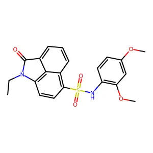 N-(2,4-dimethoxyphenyl)-1-ethyl-2-oxo-1,2-dihydrobenzo[cd]indole-6-sulfonamide structure