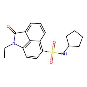 N-cyclopentyl-1-ethyl-2-oxo-1,2-dihydrobenzo[cd]indole-6-sulfonamide structure