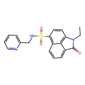 1-ethyl-2-oxo-N-(2-pyridinylmethyl)-6-benzo[cd]indolesulfonamide structure