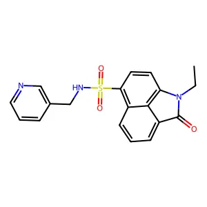 1-ethyl-2-oxo-N-(pyridin-3-ylmethyl)-1,2-dihydrobenzo[cd]indole-6-sulfonamide structure