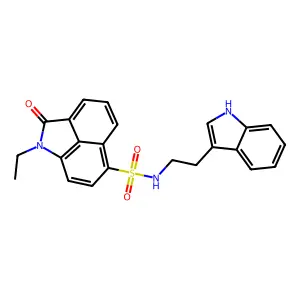1-ethyl-N-[2-(1H-indol-3-yl)ethyl]-2-oxo-1,2-dihydrobenzo[cd]indole-6-sulfonamide structure