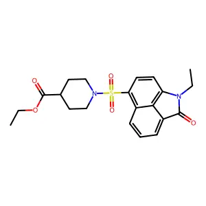ethyl 1-((1-ethyl-2-oxo-1,2-dihydrobenzo[cd]indol-6-yl)sulfonyl)piperidine-4-carboxylate structure