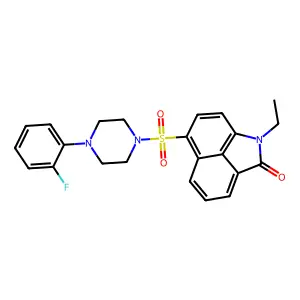1-ethyl-6-((4-(2-fluorophenyl)piperazin-1-yl)sulfonyl)benzo[cd]indol-2(1H)-one structure