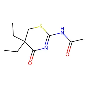 Acetamide, N-(tetrahydro-5,5-diethyl-4-oxo-2H-1,3-thiazin-2-ylidene)- structure