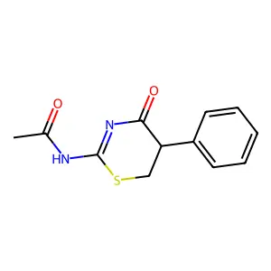 Acetamide, N-(tetrahydro-4-oxo-5-phenyl-2H-1,3-thiazin-2-ylidene)- structure