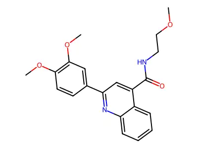 2-(3,4-dimethoxyphenyl)-N-(2-methoxyethyl)quinoline-4-carboxamide structure