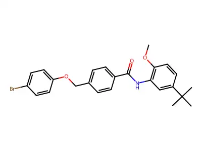 4-[(4-bromophenoxy)methyl]-N-(5-tert-butyl-2-methoxyphenyl)benzamide structure
