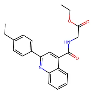Ethyl 2-[[2-(4-ethylphenyl)quinoline-4-carbonyl]amino]acetate structure