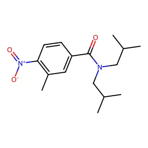 3-methyl-N,N-bis(2-methylpropyl)-4-nitrobenzamide structure
