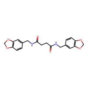 N,N'-bis(1,3-benzodioxol-5-ylmethyl)butanediamide structure