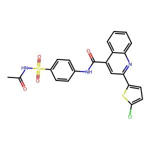 N-[4-(acetylsulfamoyl)phenyl]-2-(5-chlorothiophen-2-yl)quinoline-4-carboxamide structure