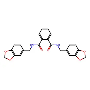 1-N,2-N-bis(1,3-benzodioxol-5-ylmethyl)benzene-1,2-dicarboxamide structure